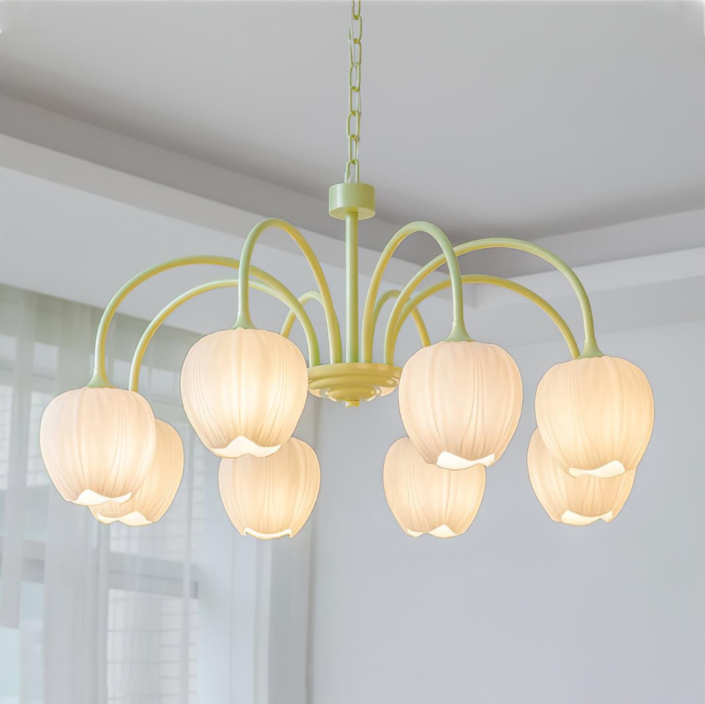 Matcha Bloom Tulip Chandelier detail view 30