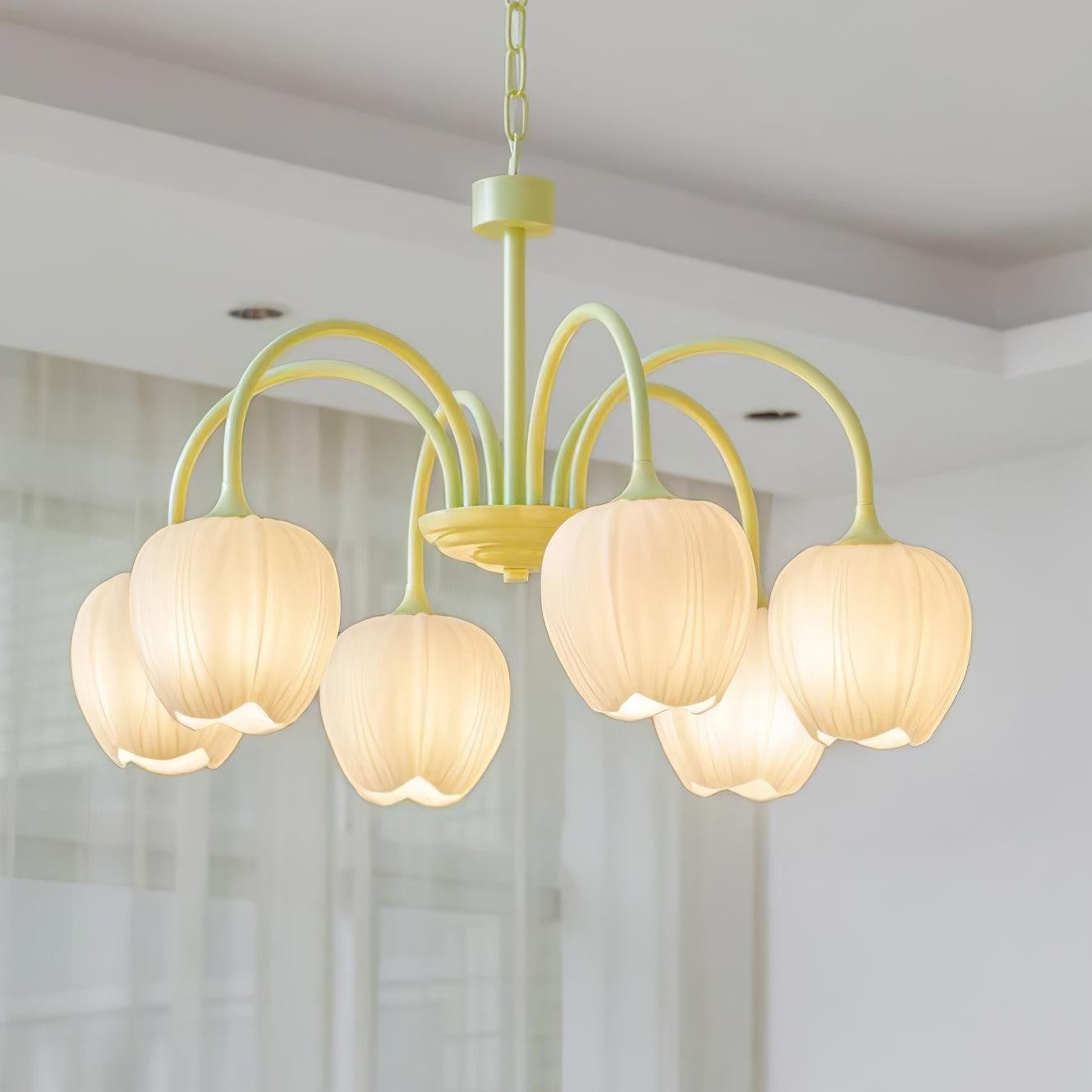 Matcha Bloom Tulip Chandelier detail view 31