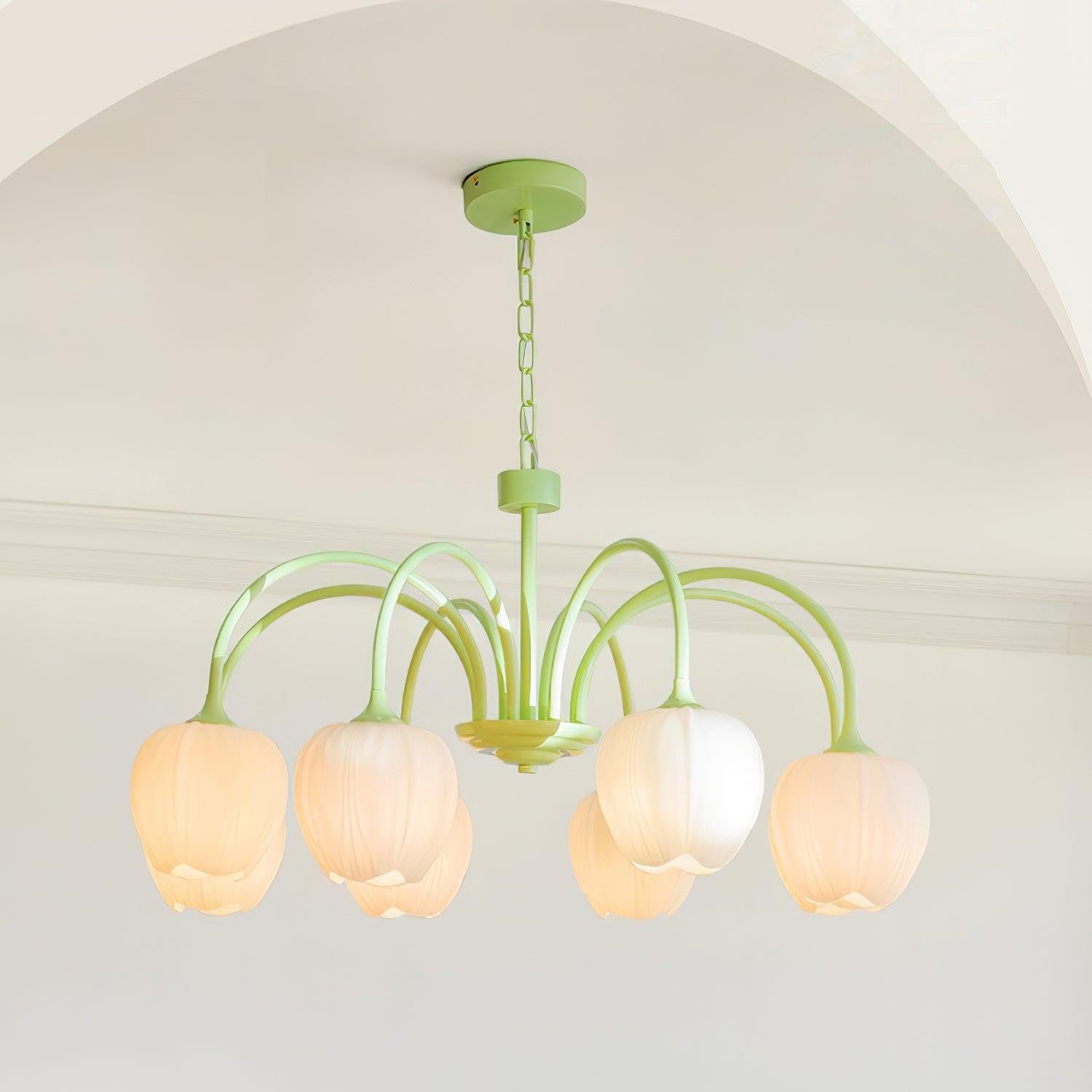 Matcha Bloom Tulip Chandelier detail view 35