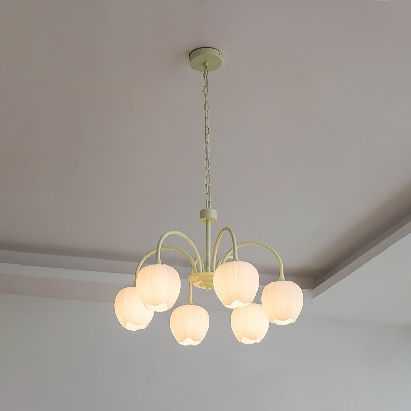 Matcha Bloom Tulip Chandelier detail view 38