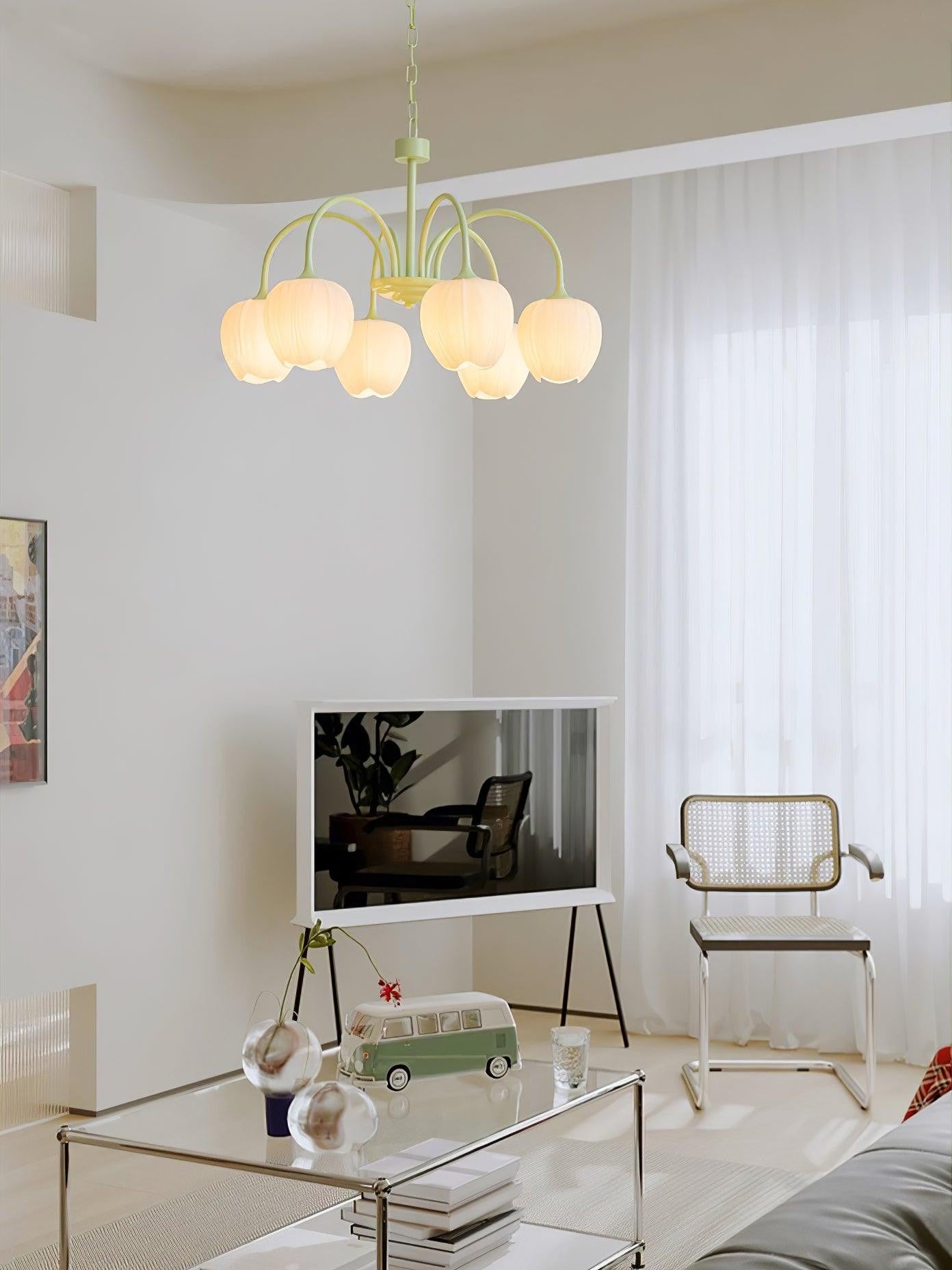 Matcha Bloom Tulip Chandelier detail view 44