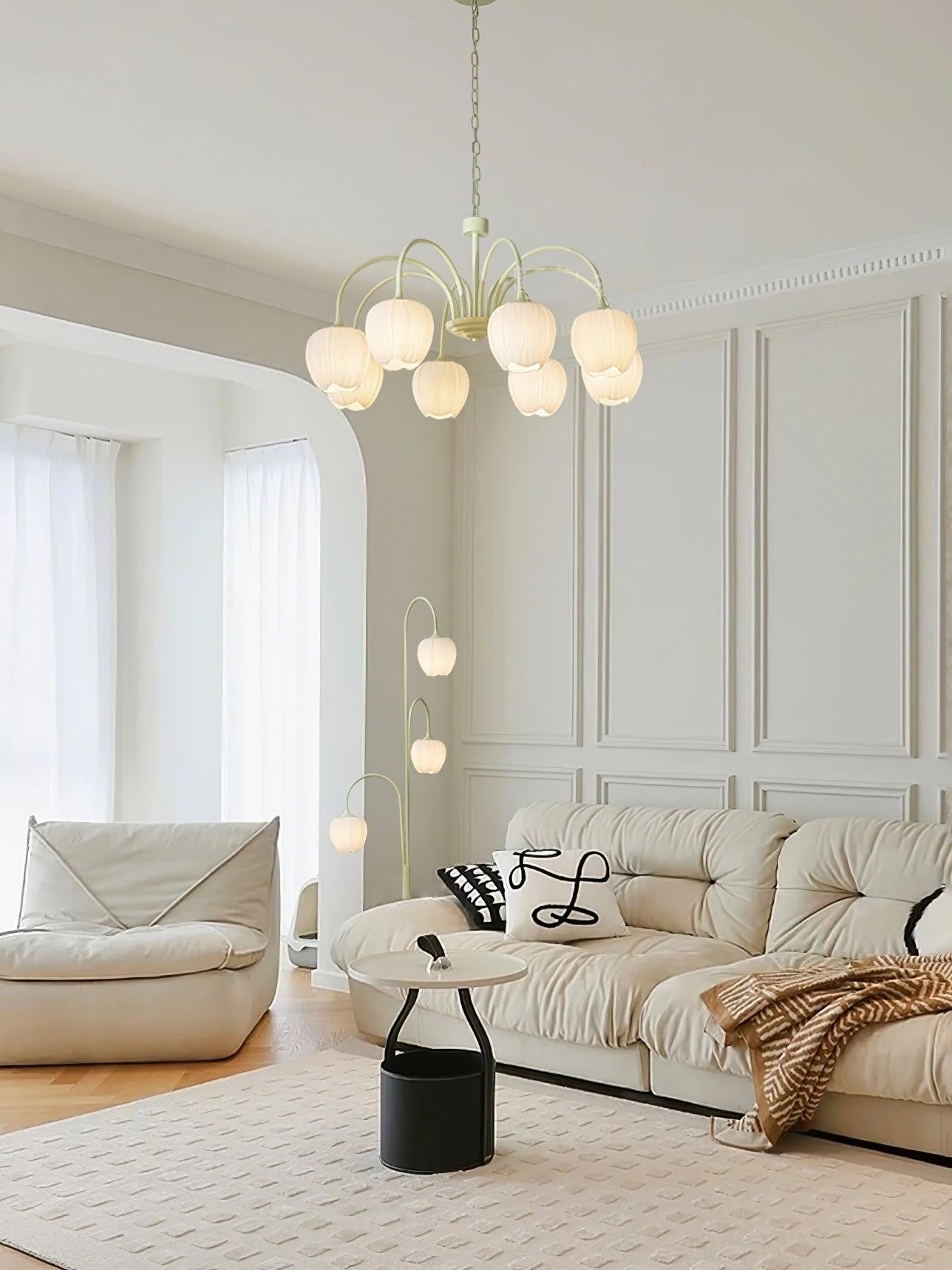 Matcha Bloom Tulip Chandelier detail view 45