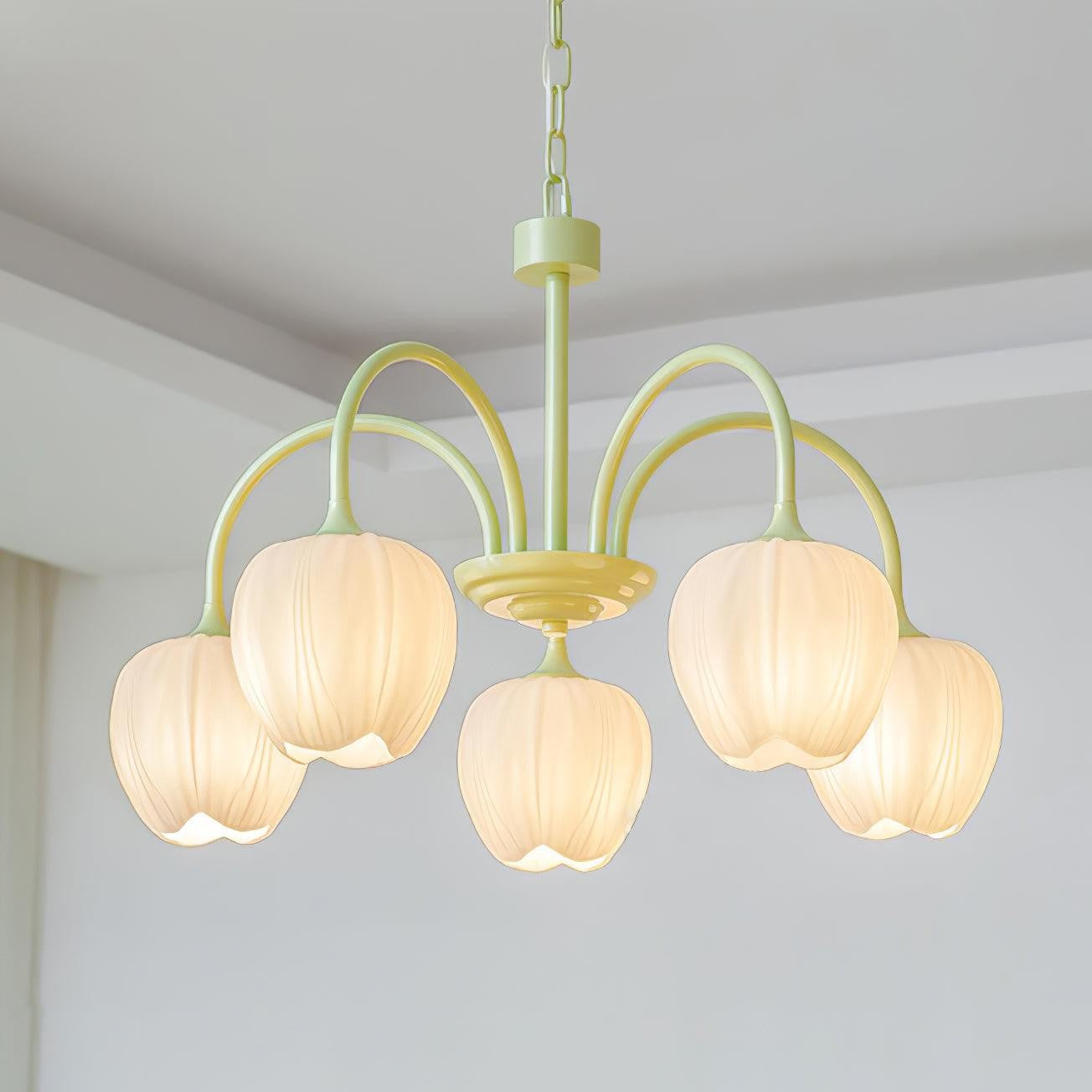 Matcha Bloom Tulip Chandelier detail view 48