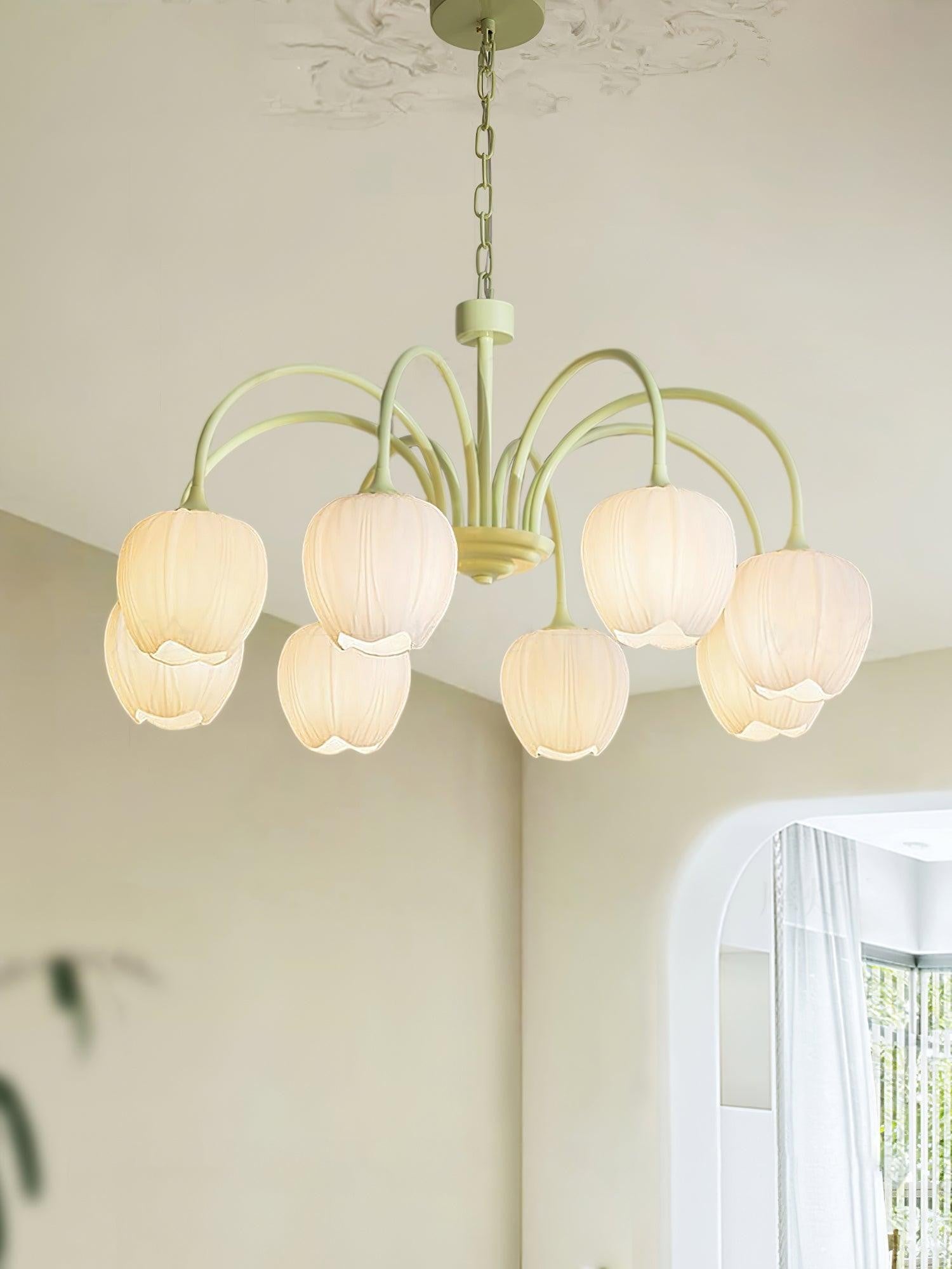Matcha Bloom Tulip Chandelier detail view 51