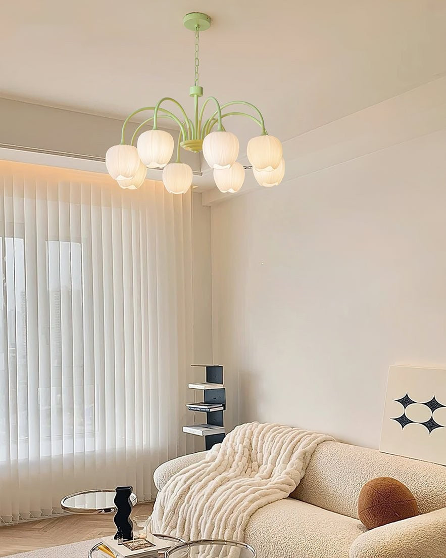 Matcha Bloom Tulip Chandelier detail view 56