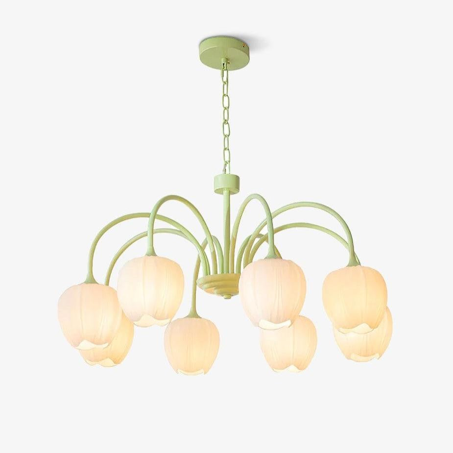 Matcha Bloom Tulip Chandelier detail view 60