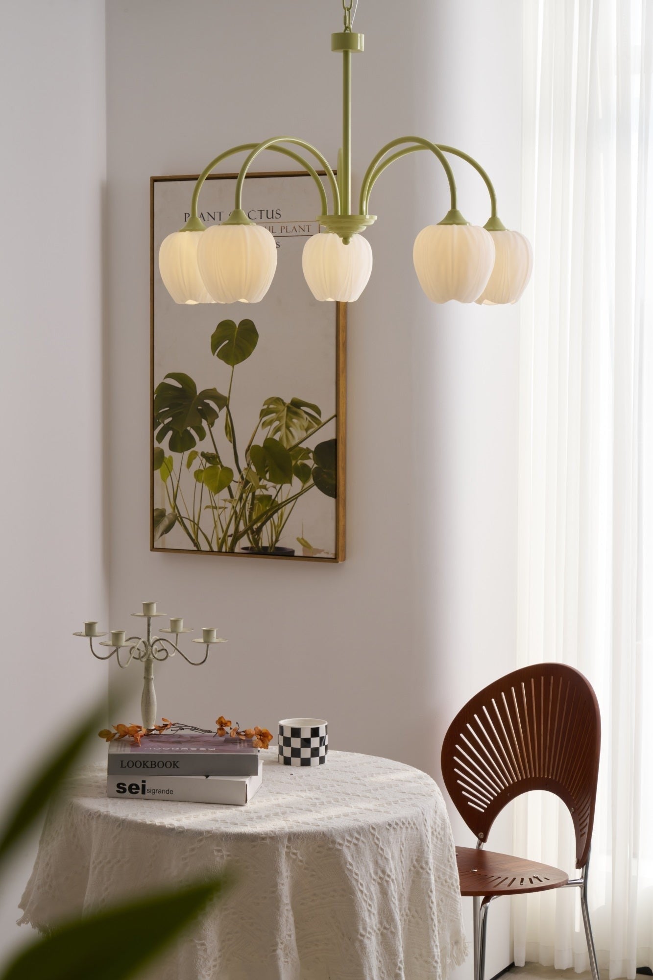 Matcha Bloom Tulip Chandelier detail view 73