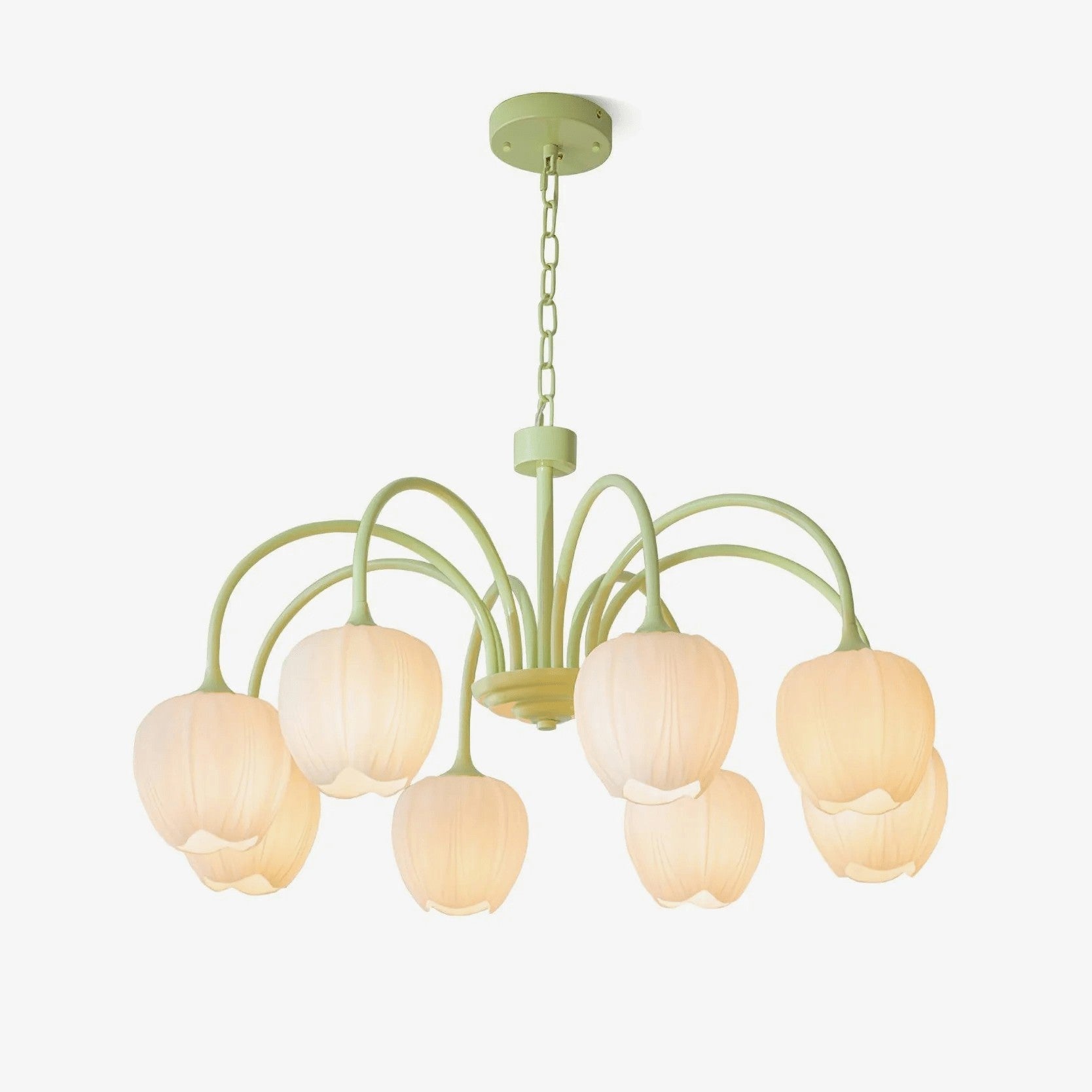 Matcha Bloom Tulip Chandelier detail view 7