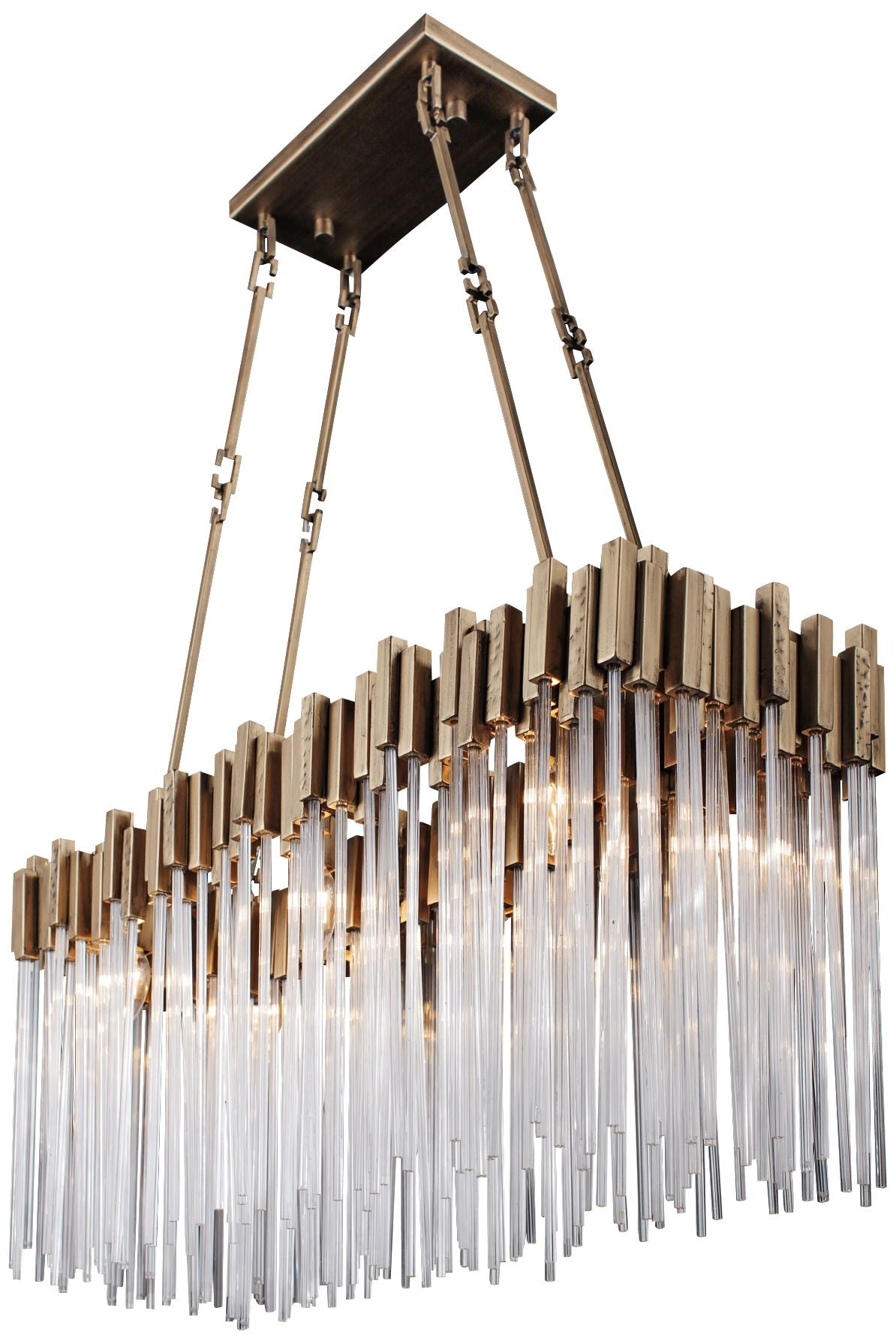 Matrix 36.5" Wide Havana Gold 6-Light Linear Pendant