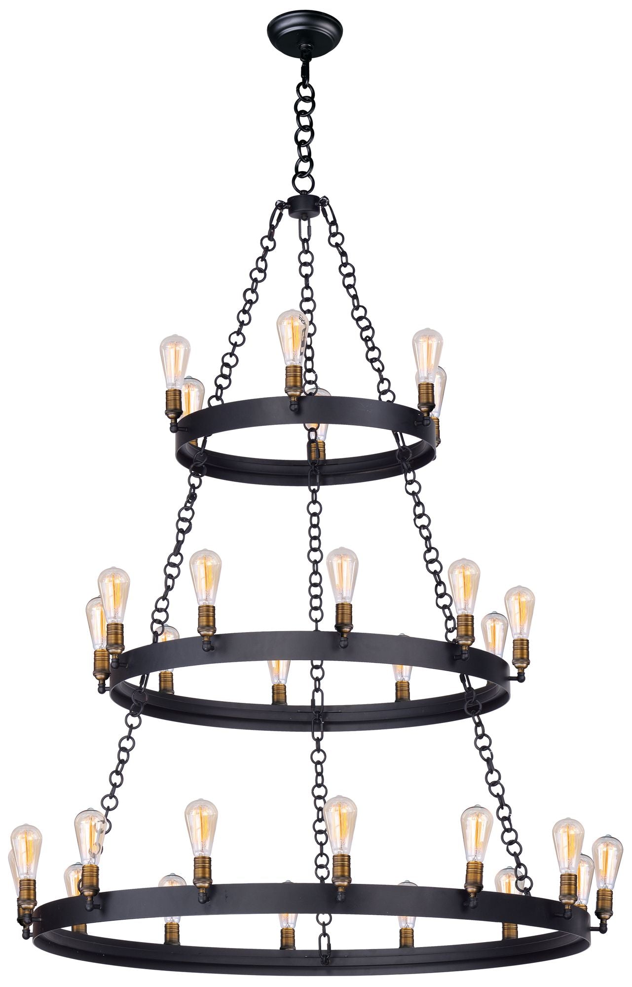Noble 50" Wide 3-Tier 30-Light Candelabra Chandelier