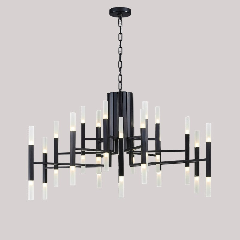 Modeen Design Simple Black 36 Lights Chandelier