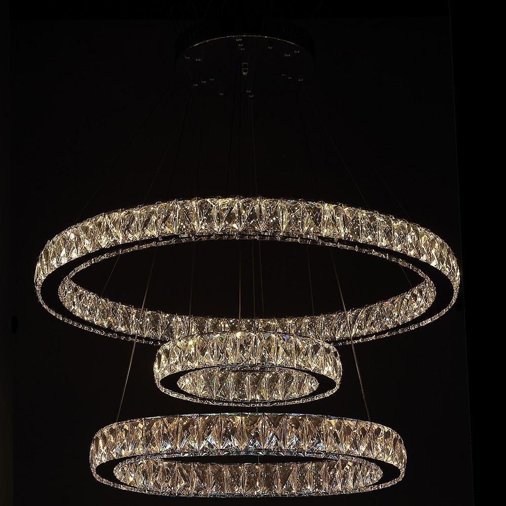 Interwoven Circle Design Chandelier Large Foyer Metal
