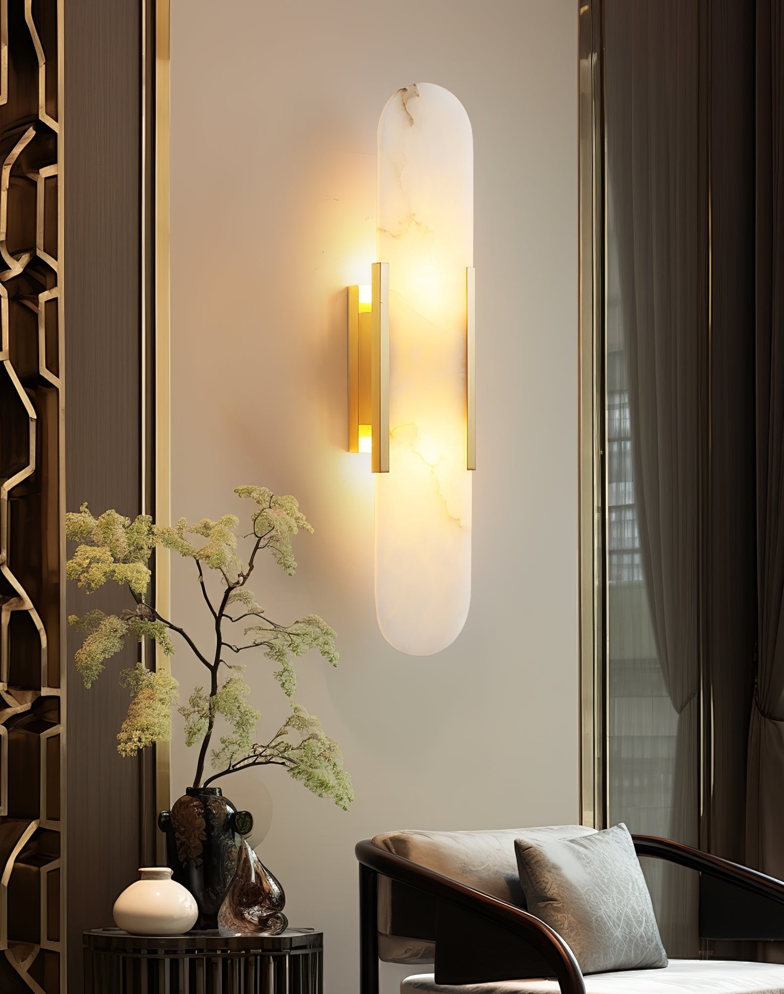 Melange Alabaster Wall Sconce