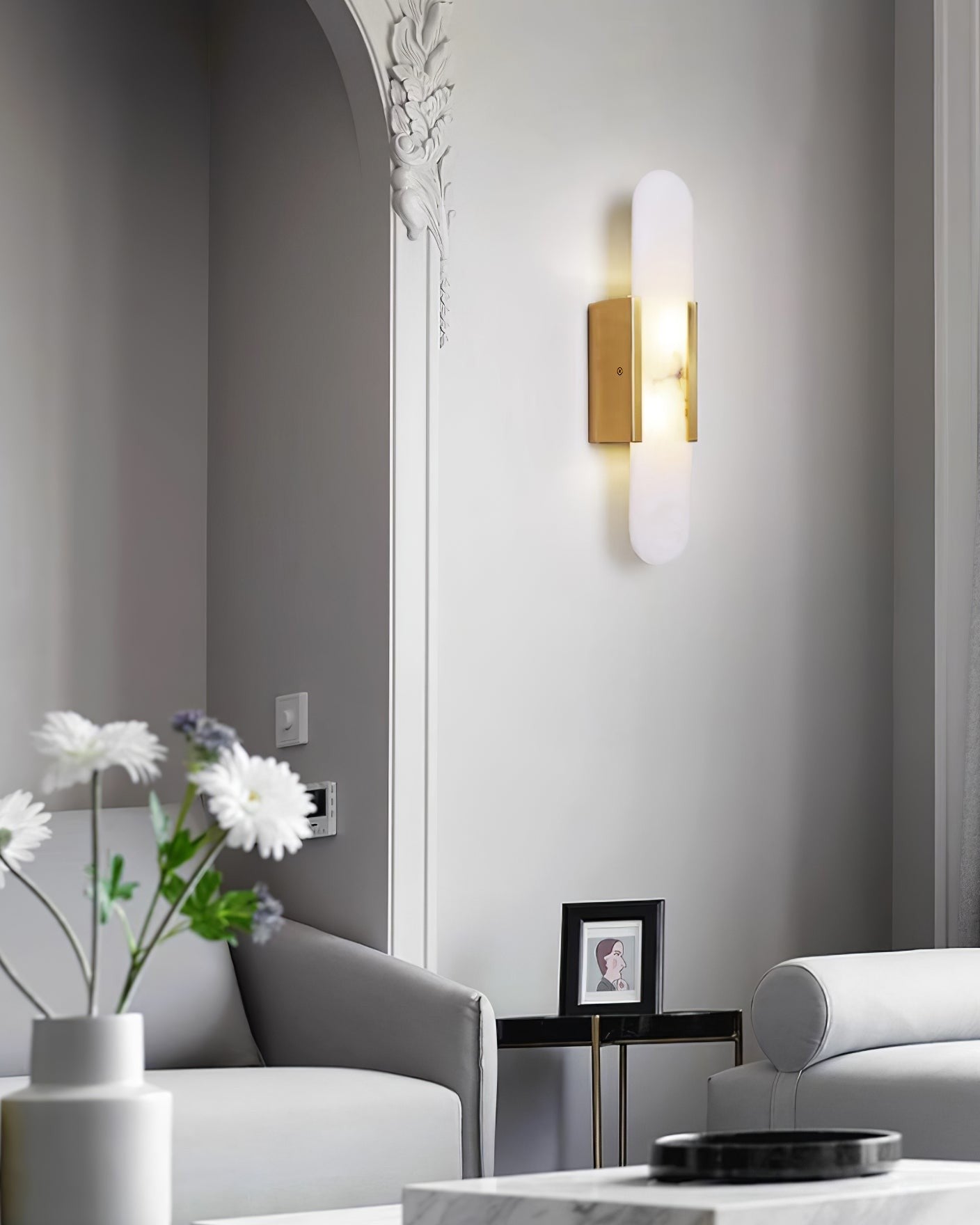 Melange Alabaster Wall Sconce