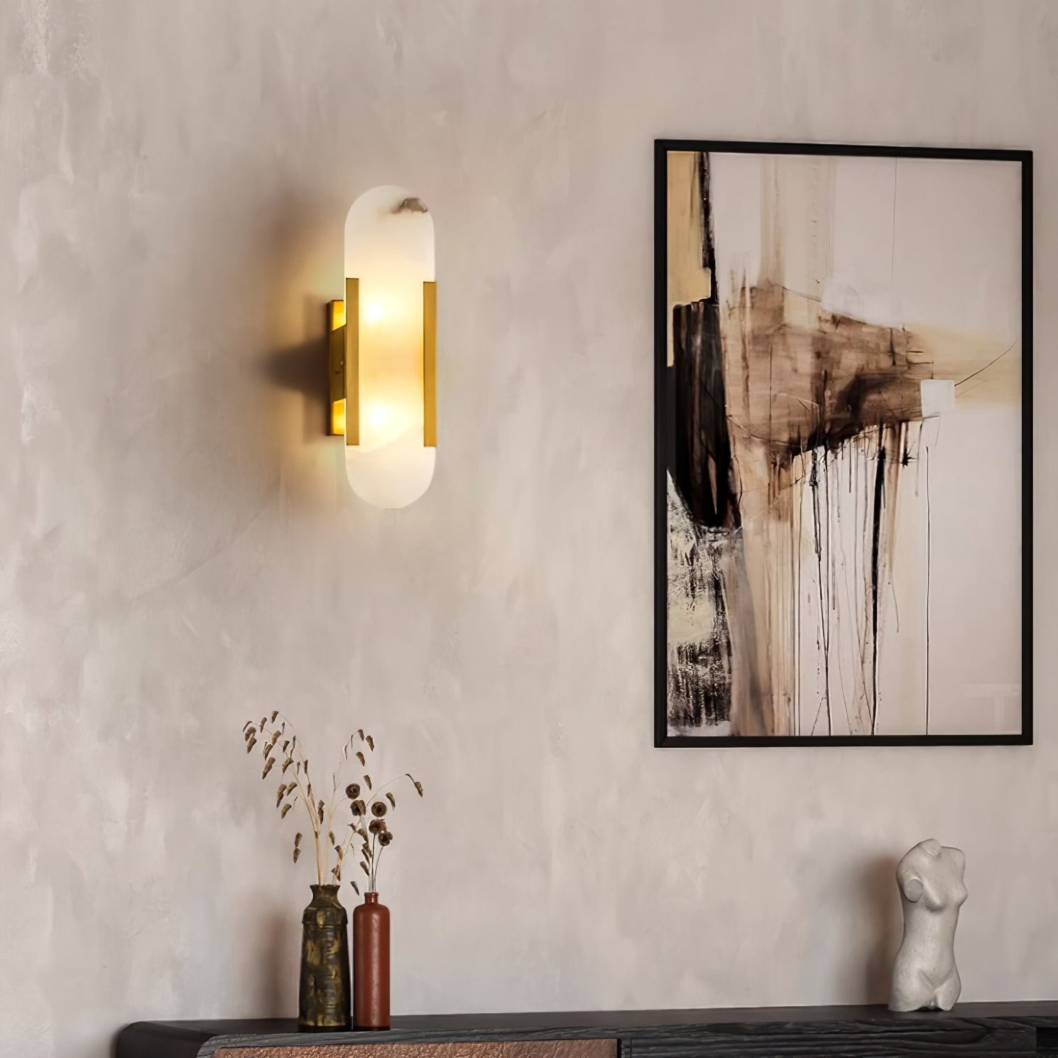 Melange Alabaster Wall Sconce