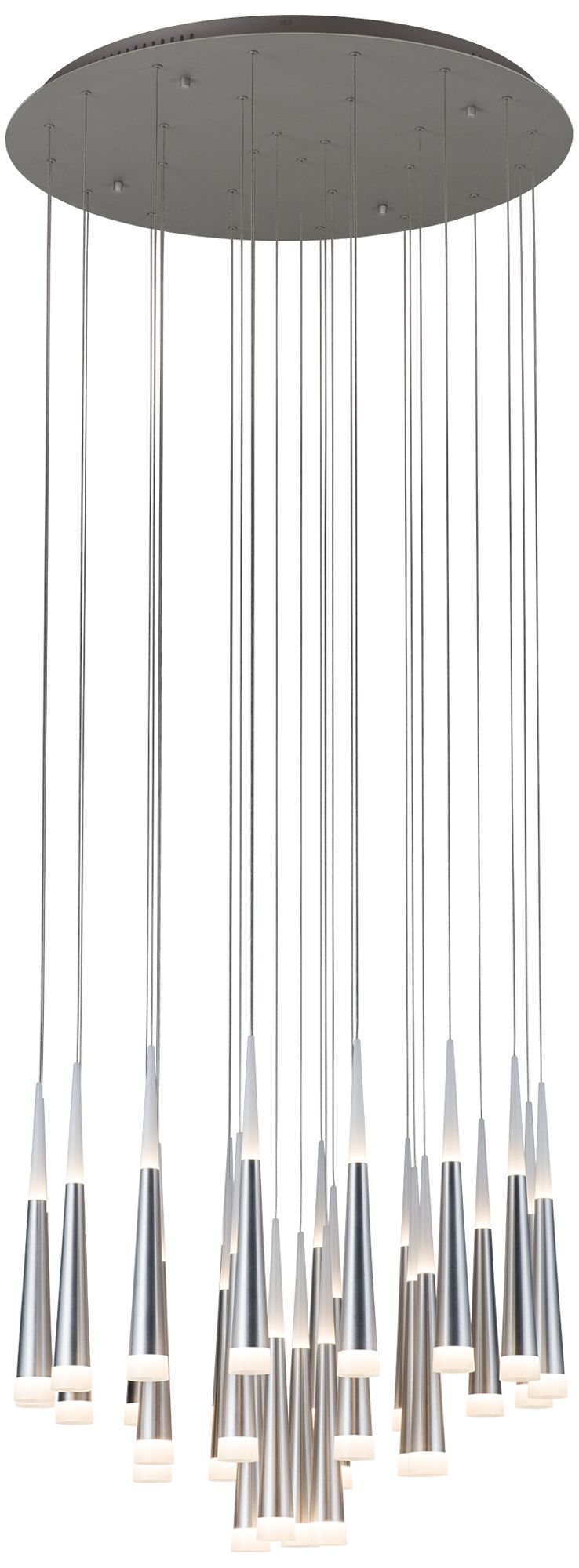 Meteor 33.5-Inch Brushed Aluminum Chandelier