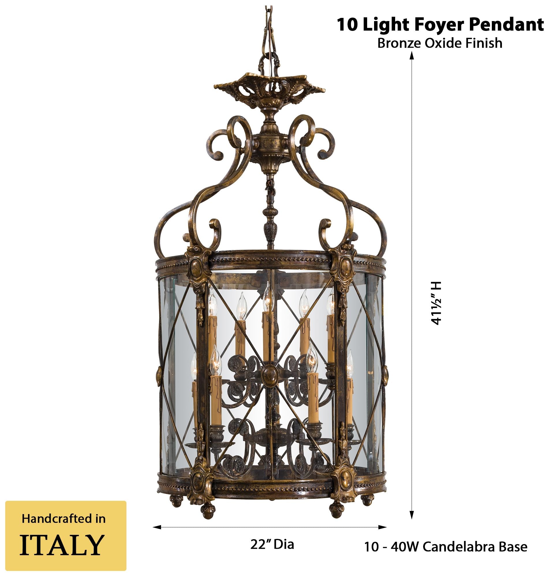 Metropolitan 10-Light 22.04-in Bronze Oxide Chandelier