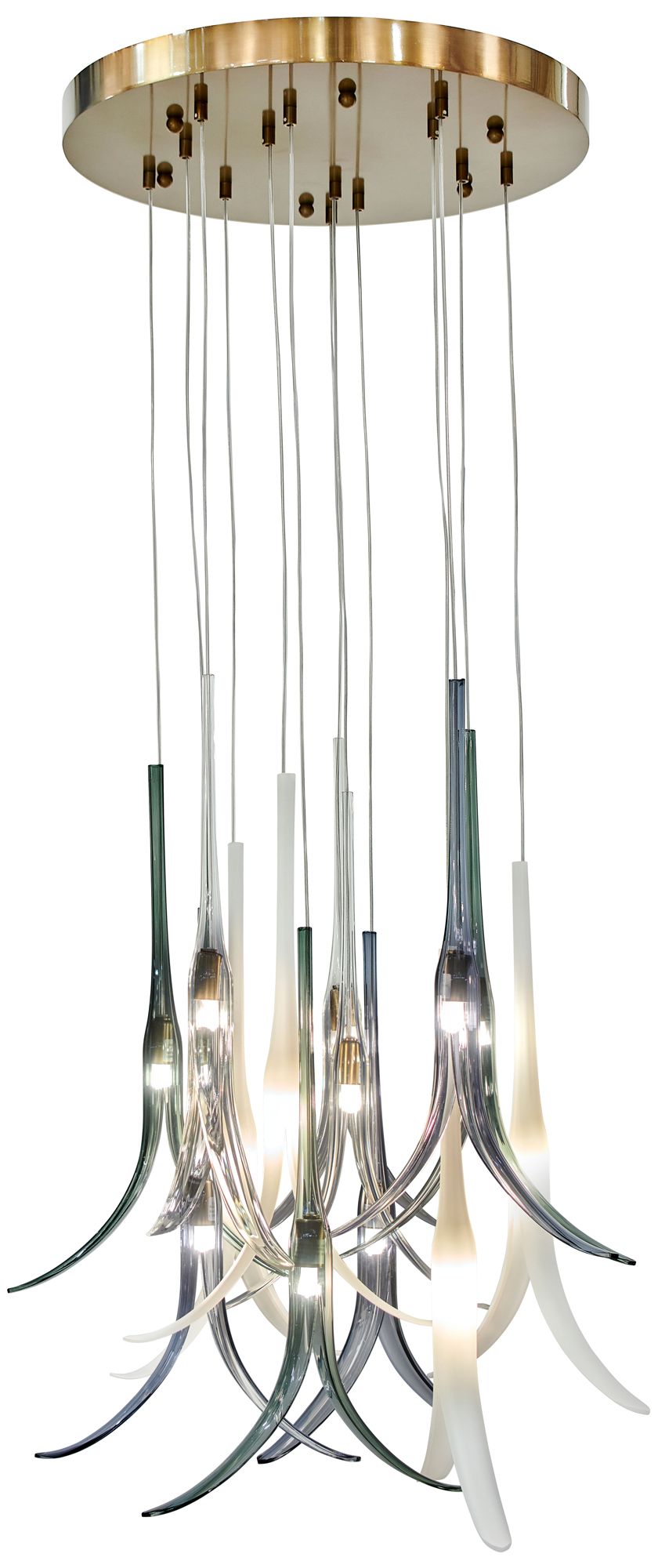 Metropolitan Featherly 13-Light Gold Pan Chandelier