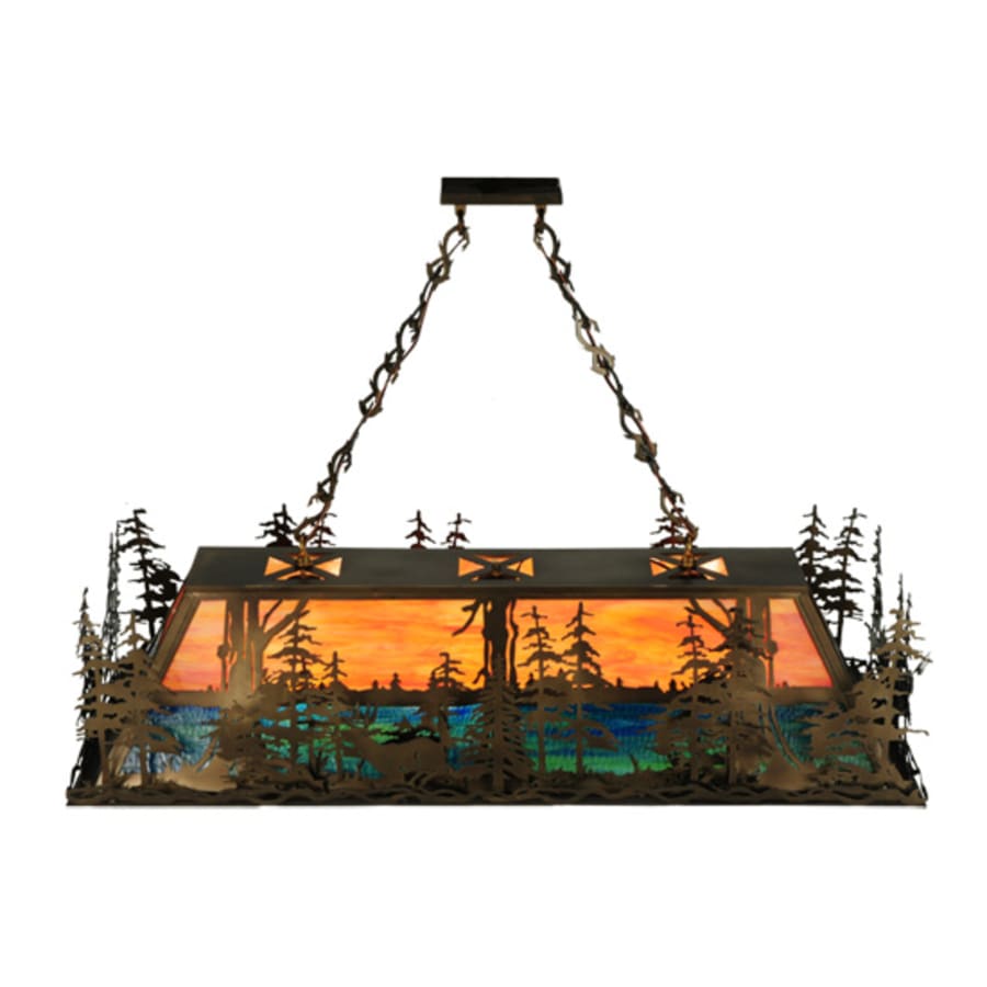 Deer Through the Trees 9-Light 50" Wide Linear Pendant