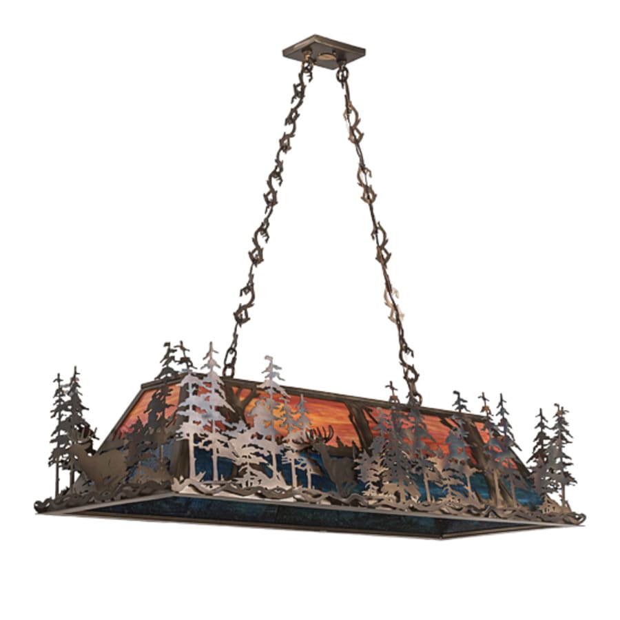 Deer Through the Trees 9-Light 50" Wide Linear Pendant