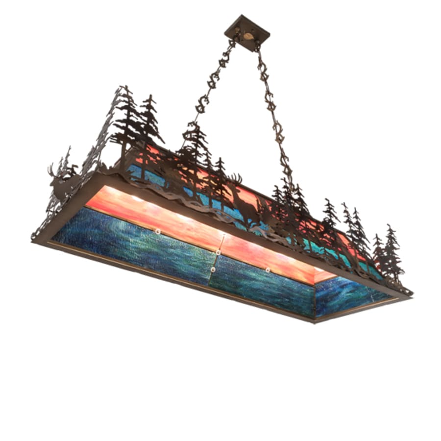 Deer Through the Trees 9-Light 50" Wide Linear Pendant