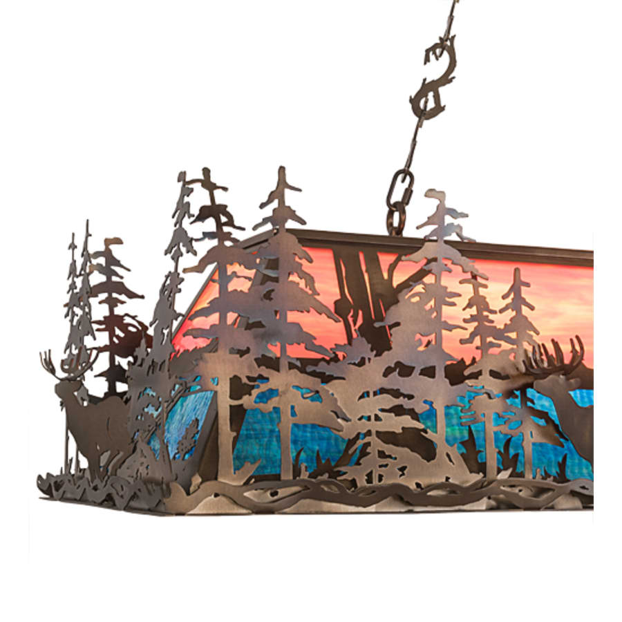 Deer Through the Trees 9-Light 50" Wide Linear Pendant
