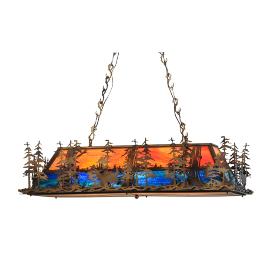 Deer Through the Trees 6-Light 52" Wide Linear Pendant