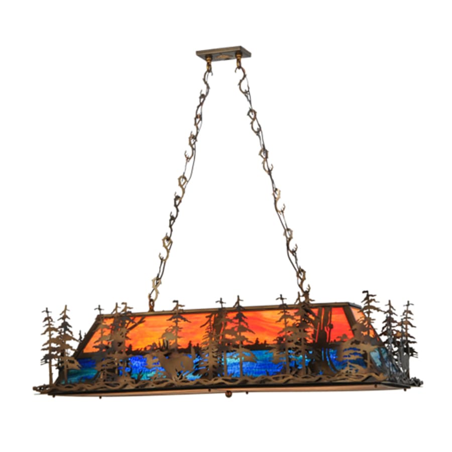 Deer Through the Trees 6-Light 52" Wide Linear Pendant