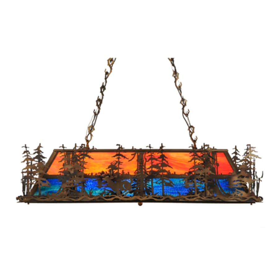 Deer Through the Trees 6-Light 52" Wide Linear Pendant