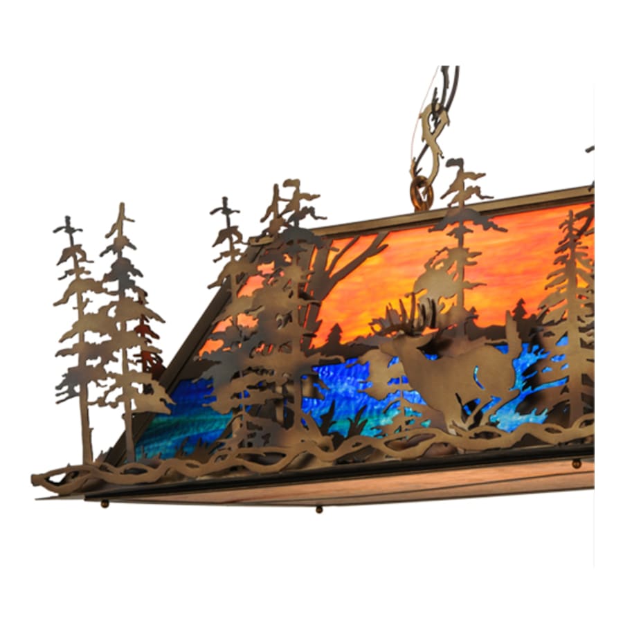 Deer Through the Trees 6-Light 52" Wide Linear Pendant