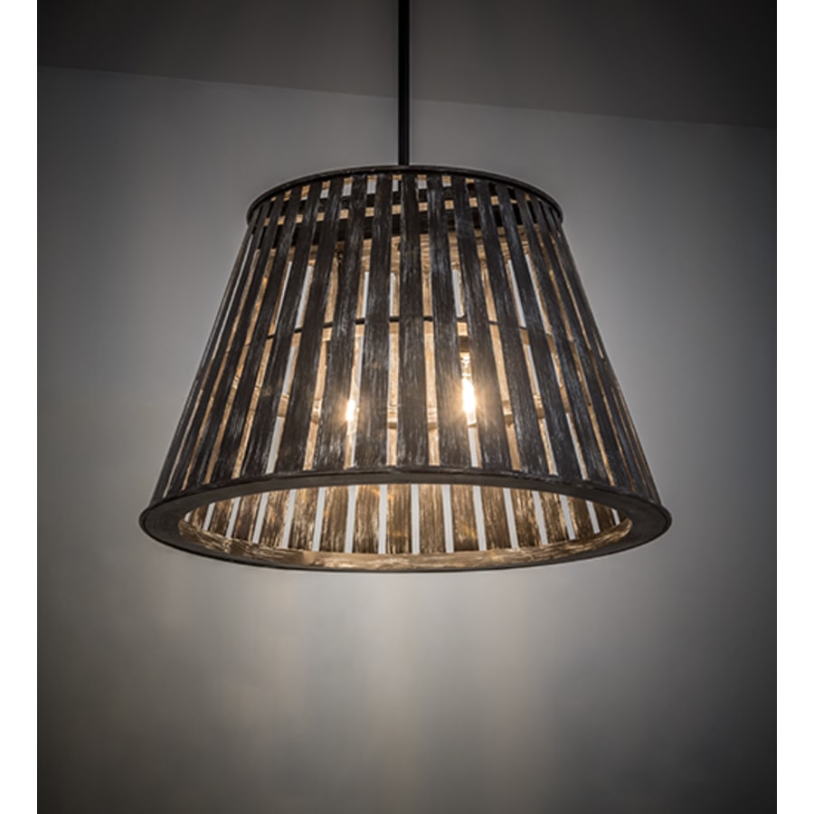 Peach Basket 2-Light 31" Wide Wood Pendant