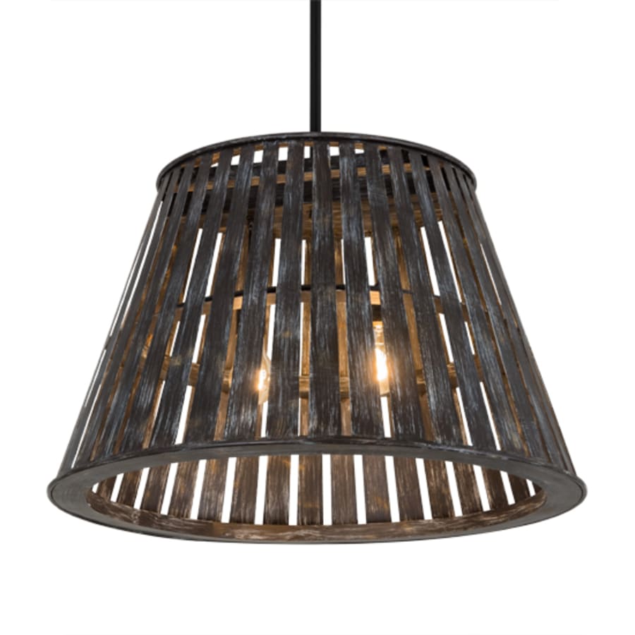 Peach Basket 2-Light 31" Wide Wood Pendant