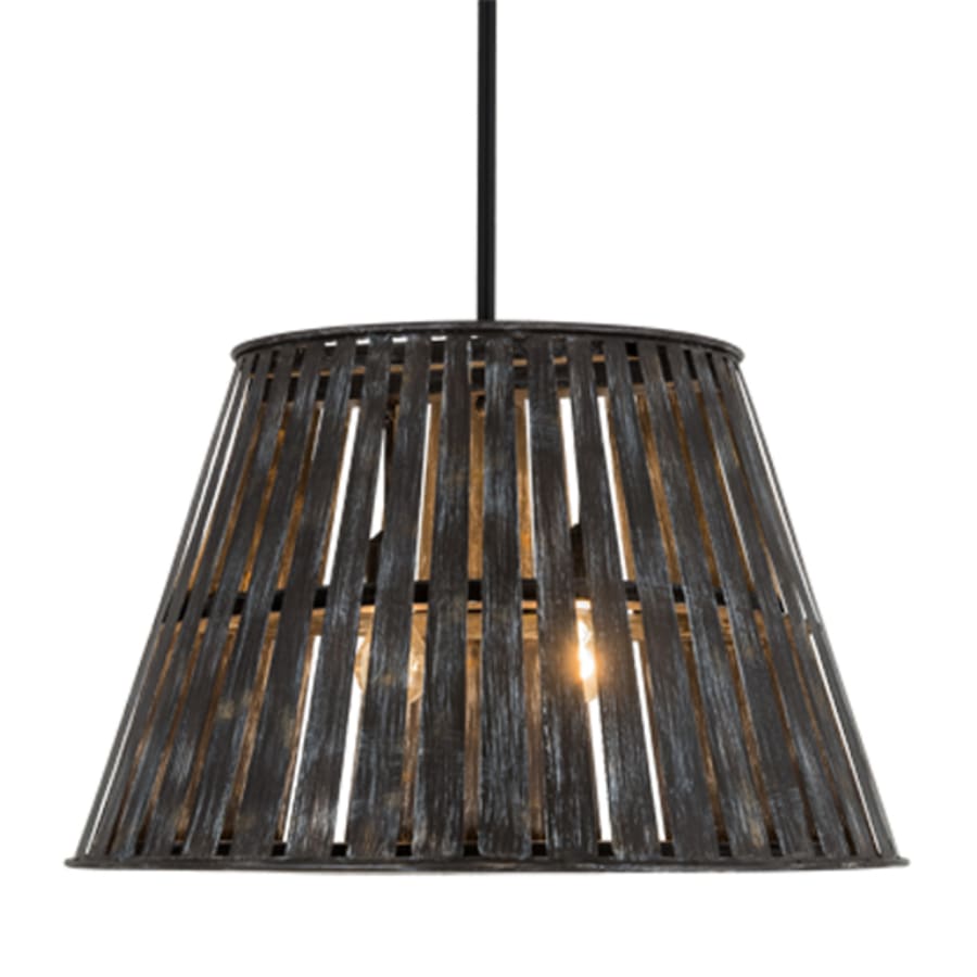 Peach Basket 2-Light 31" Wide Wood Pendant