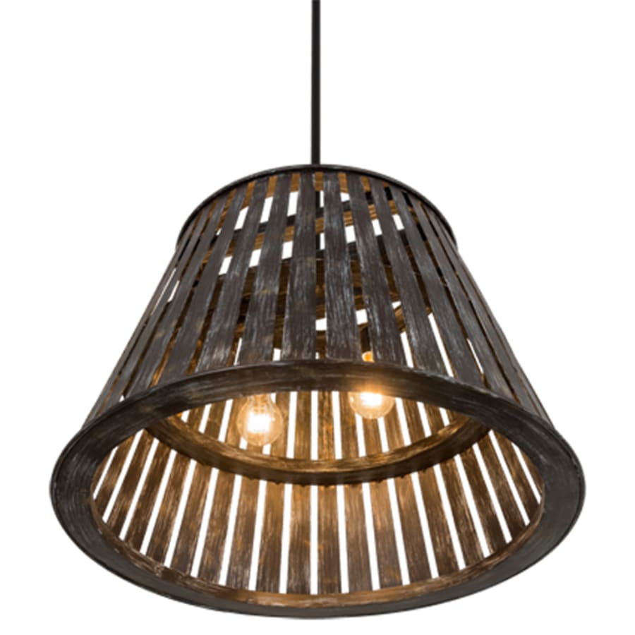 Peach Basket 2-Light 31" Wide Wood Pendant
