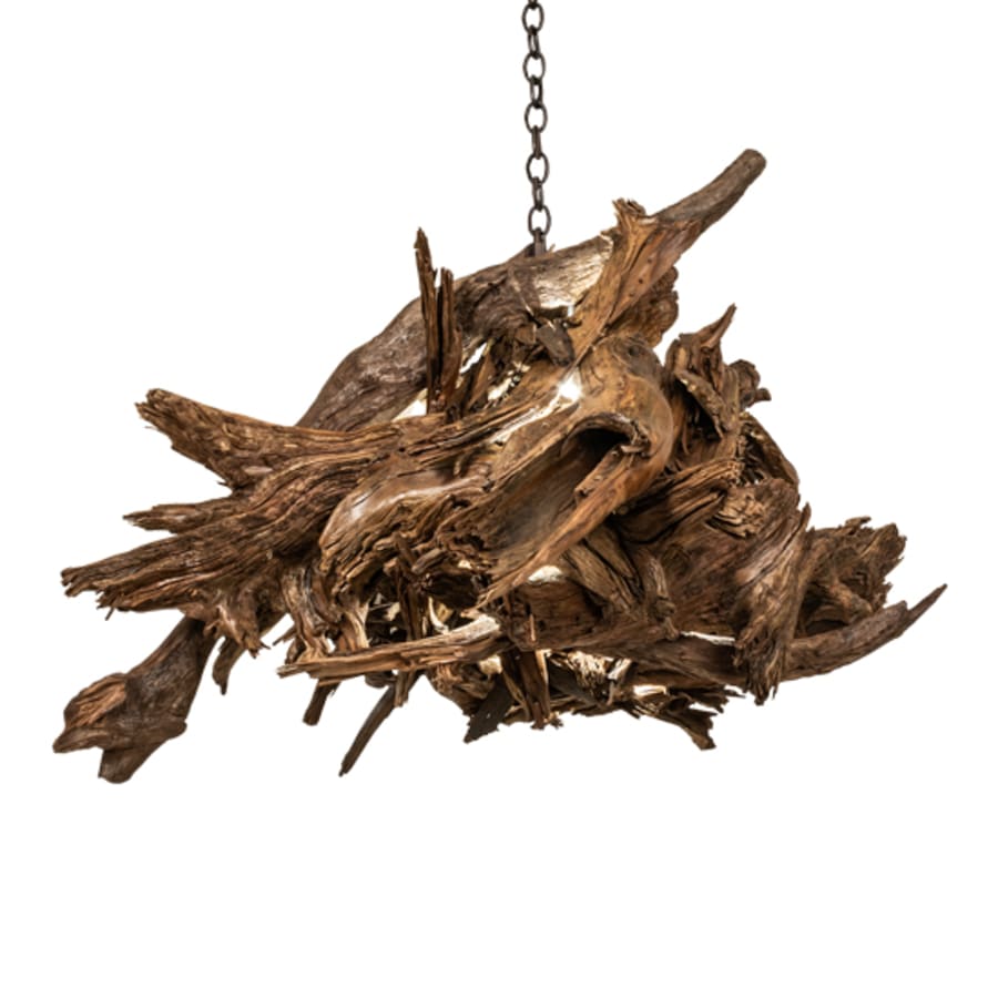 Driftwood 38" Wide Abstract Pendant detail view 2