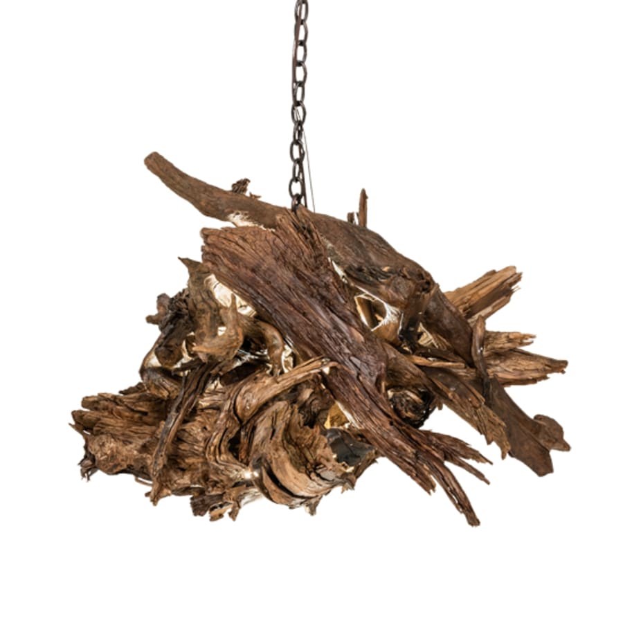 Driftwood 38" Wide Abstract Pendant detail view 7