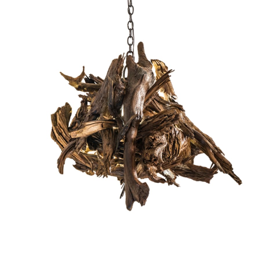 Driftwood 38" Wide Abstract Pendant detail view 11