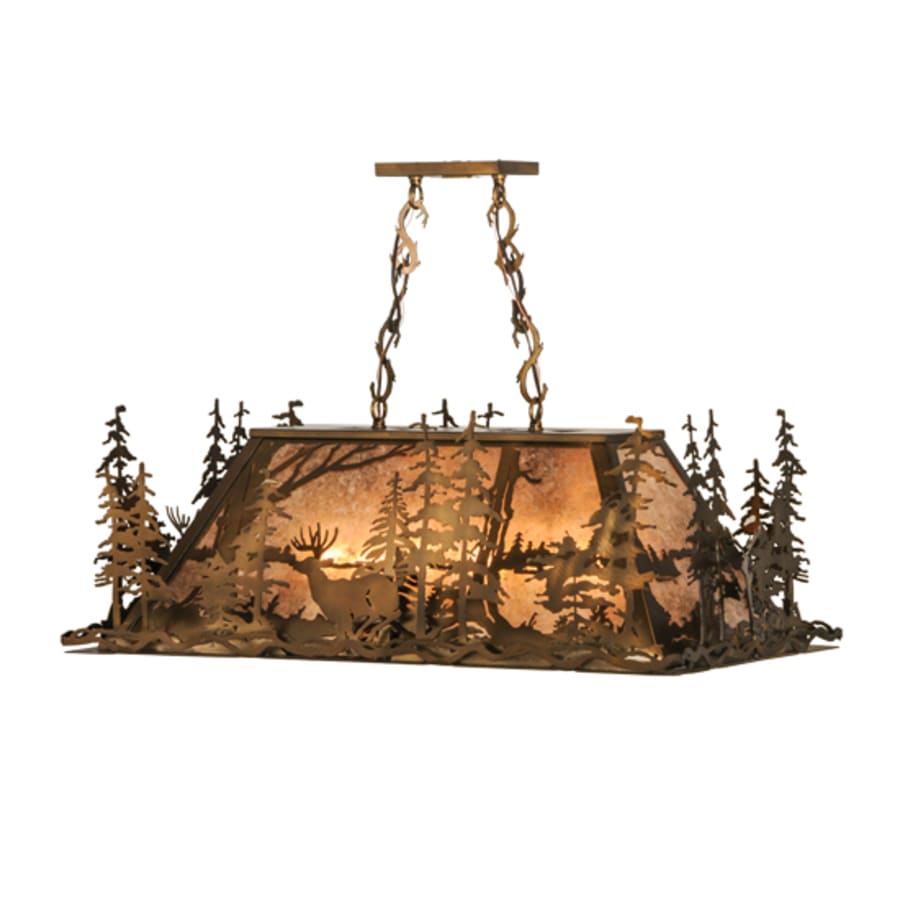 Deer Through the Trees 5-Light 34" Wide Linear Pendant