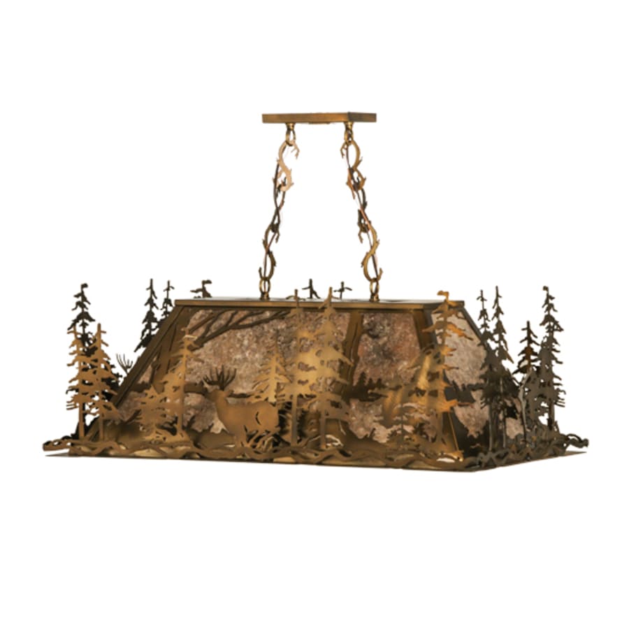 Deer Through the Trees 5-Light 34" Wide Linear Pendant