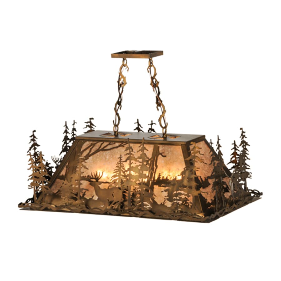 Deer Through the Trees 5-Light 34" Wide Linear Pendant