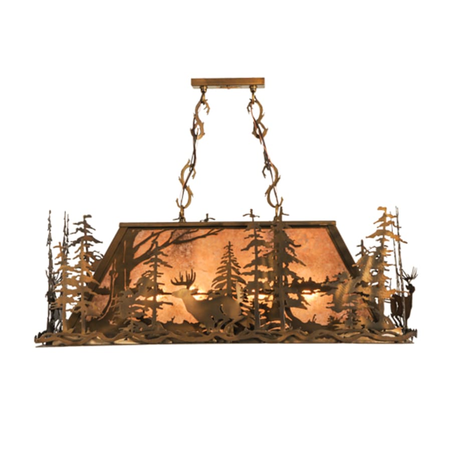Deer Through the Trees 5-Light 34" Wide Linear Pendant