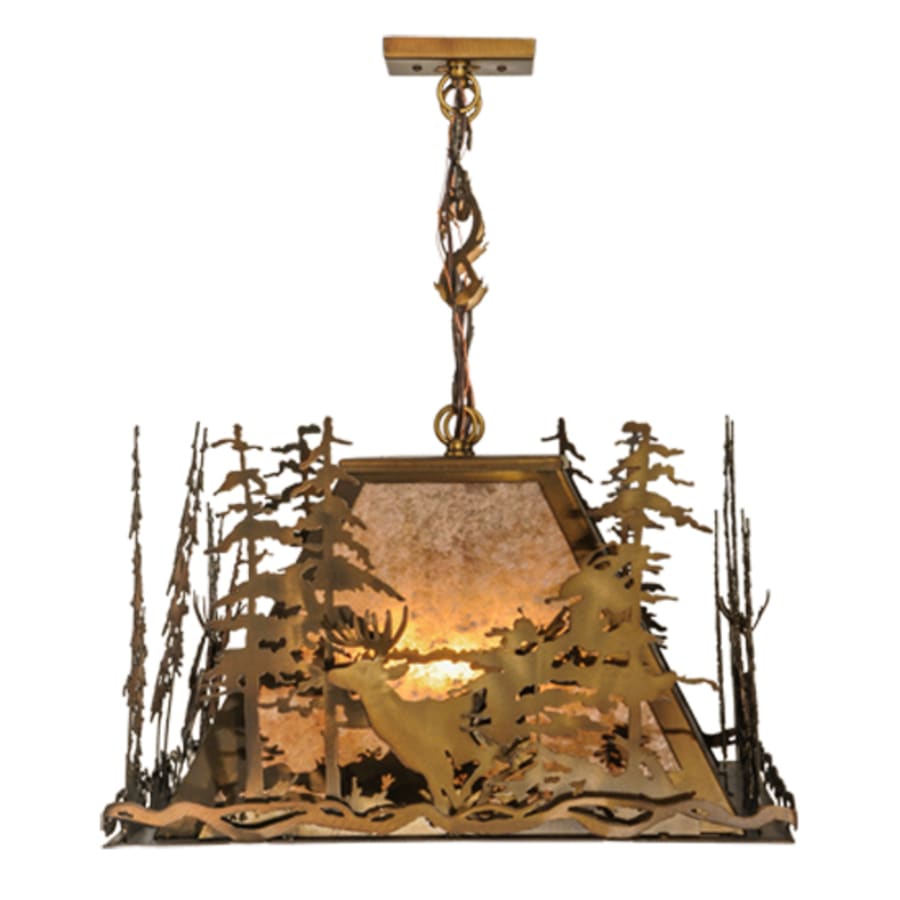 Deer Through the Trees 5-Light 34" Wide Linear Pendant