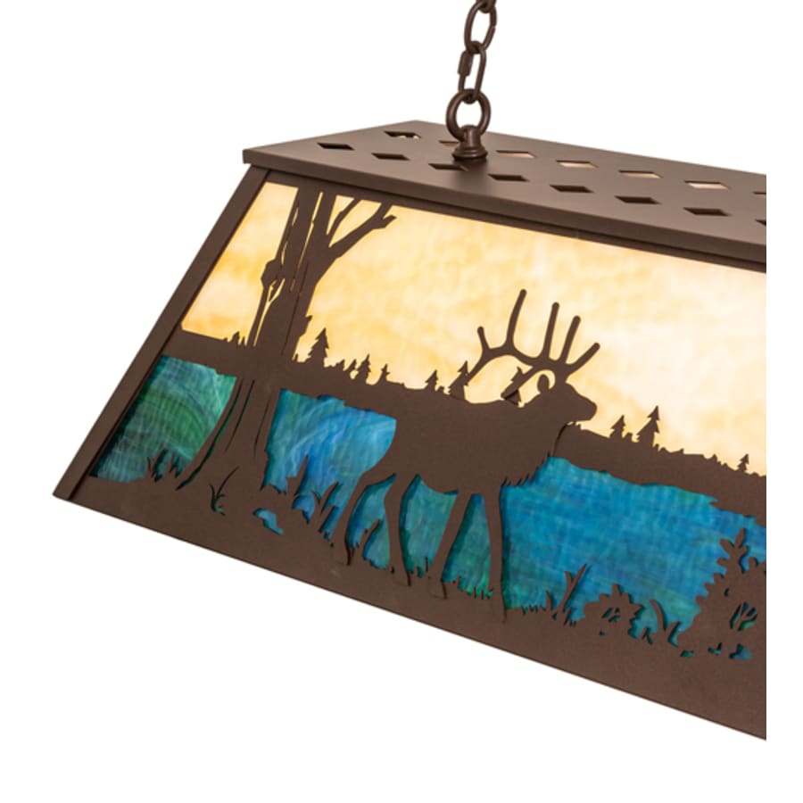Elk At Lake 9-Light 48" Wide Linear Pendant