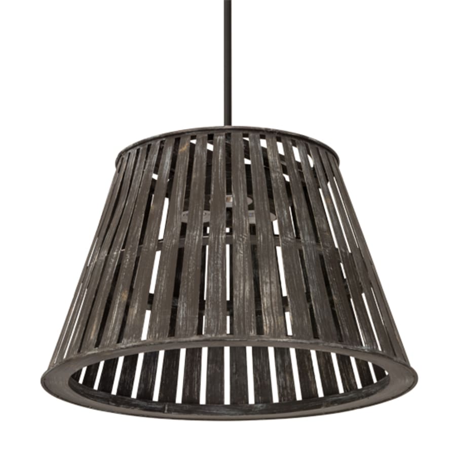 Peach Basket 3-Light 31" Wide Wood Pendant