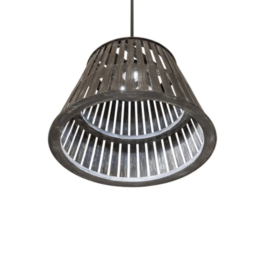 Peach Basket 3-Light 31" Wide Wood Pendant