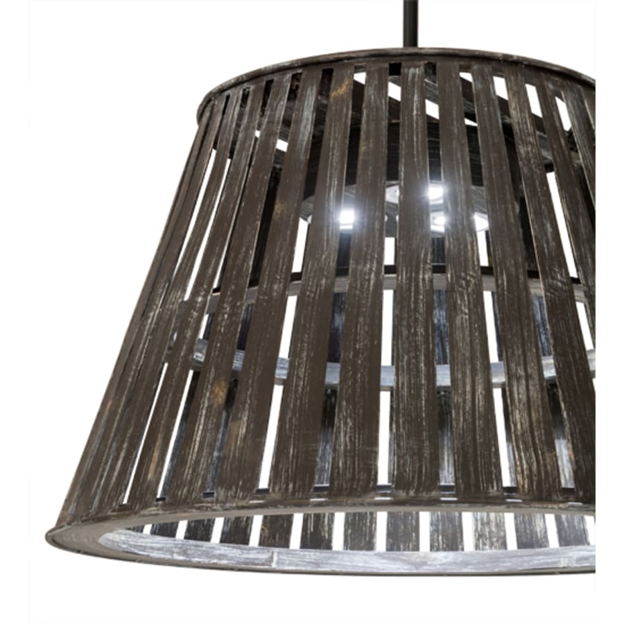 Peach Basket 3-Light 31" Wide Wood Pendant