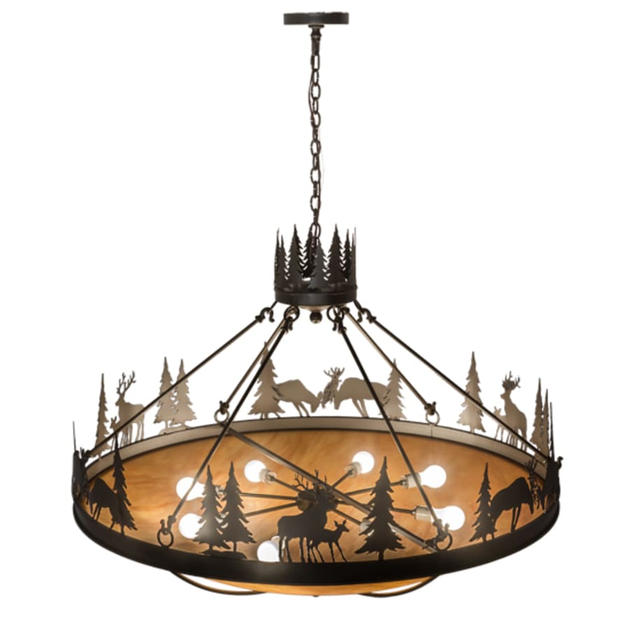 Deer Family 8-Light 48" Wide Pendant