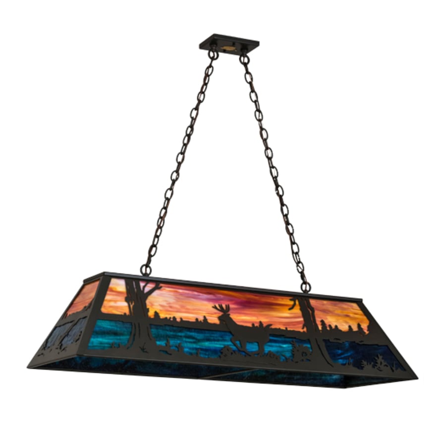 Deer At Lake 6-Light 48" Wide Linear Pendant
