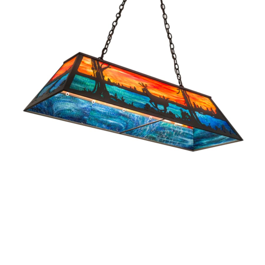 Deer At Lake 6-Light 48" Wide Linear Pendant