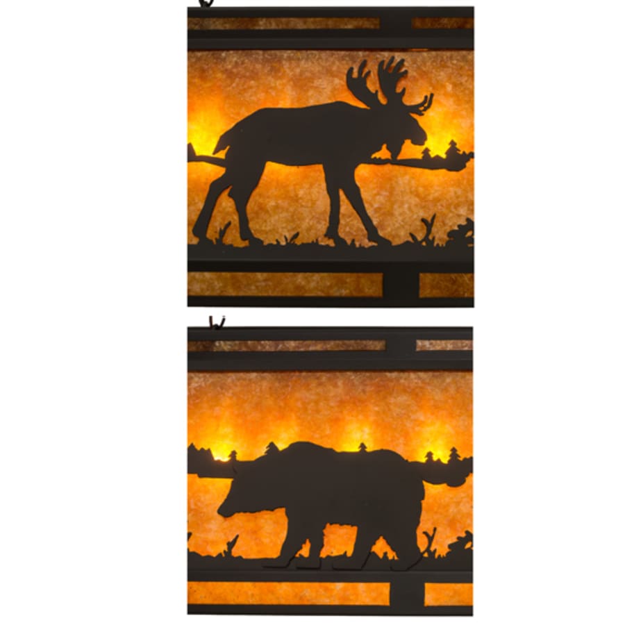 Moose and Black Bear 9-Light 48" Wide Linear Pendant